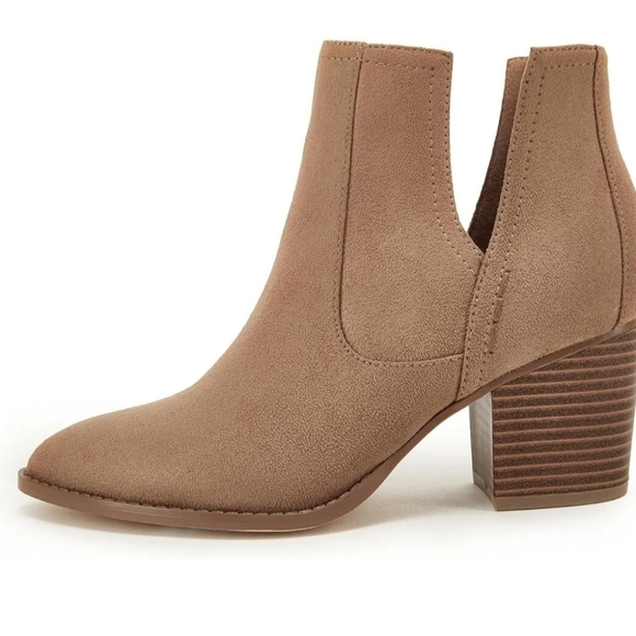 Huiyuzhi Womens Ankle Boots Slip on Cutout Pointed Toe Snakeskin (Size 9) - Picture 2 of 9